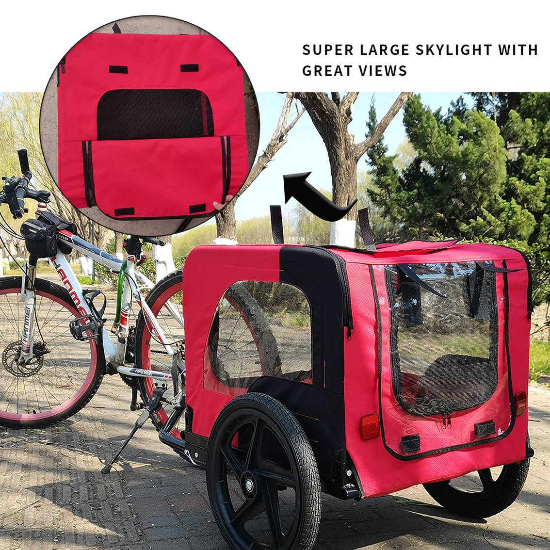 Rimorchio Pieghevole per Bicicletta per Cani