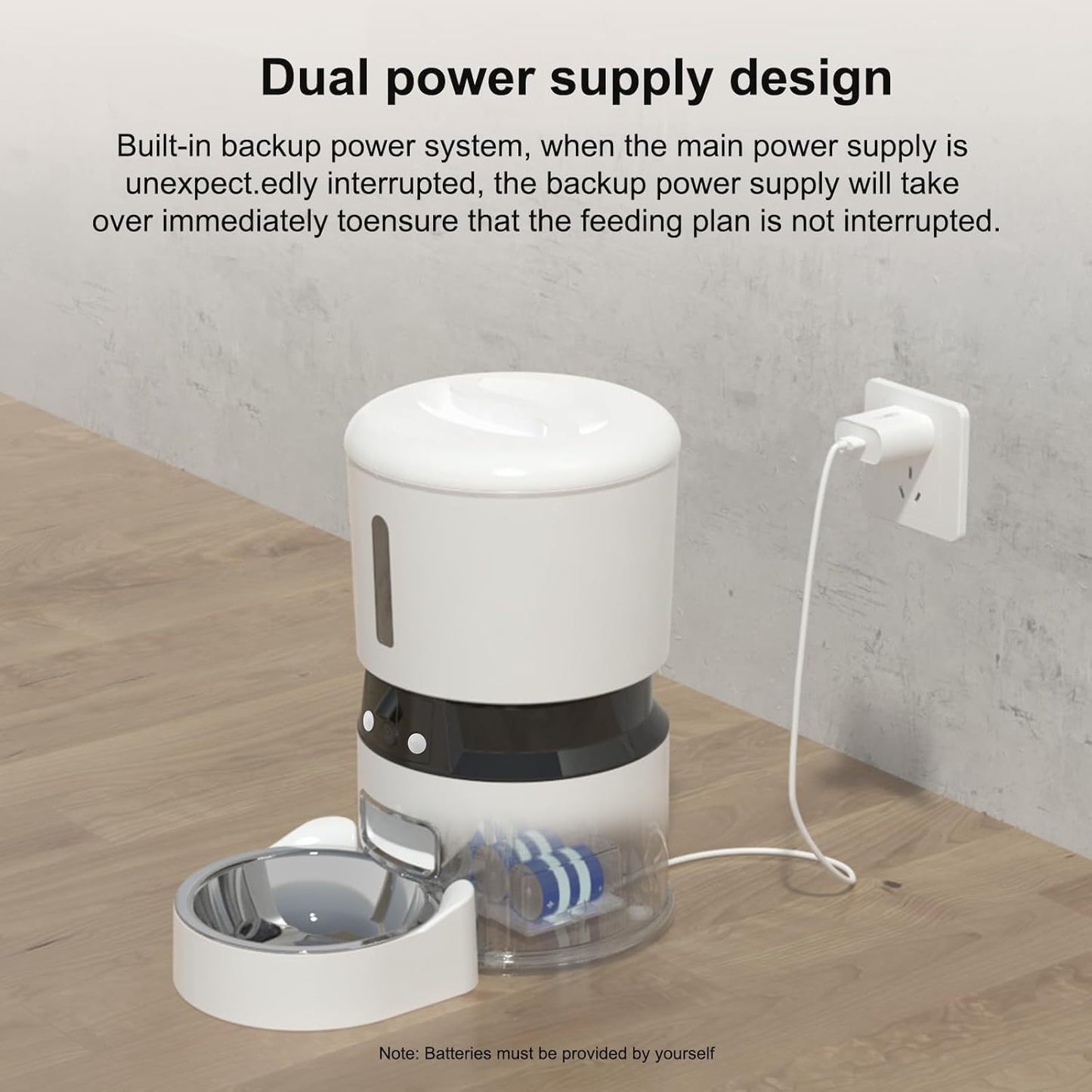 Dispenser automatico 4L con telecamera HD 1080P e sensore del cibo - Controllato via APP Smart