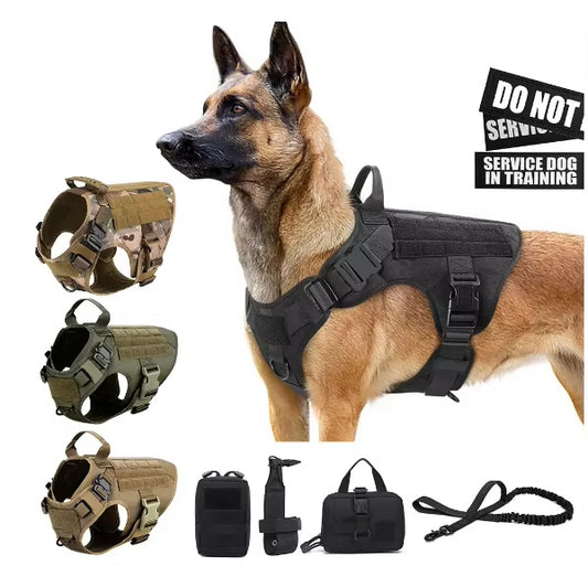 Pettorina Tattica per Cani in Nylon Mimetico 1000D