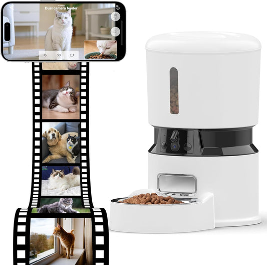 Dispenser automatico 4L con telecamera HD 1080P e sensore del cibo - Controllato via APP Smart